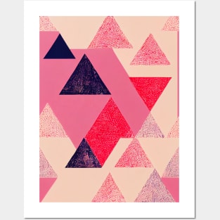 Pink Triangles: Abstract Seamless Pattern Posters and Art